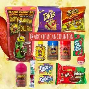 Cherry Chamoy Pickle- 11 Items Total sour candy tiktok snack viral Lucas Takis hot chips skwinkles