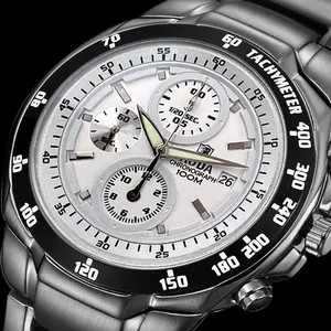 Boutique New Men's Sports Six-pin Chronograph Luminous Waterproof Stainless Steel Wristwatch Business Men's Quartz Watch
