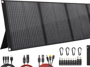 100W Portable Solar Panel Kit 18V/6A,9lb Foldable Briefcase Solar Charger w/ 24% Efficiency, 3 Cables & 16 Outputs for All Camping Power Station, RV Battery, Phones, IP67 Waterproof
