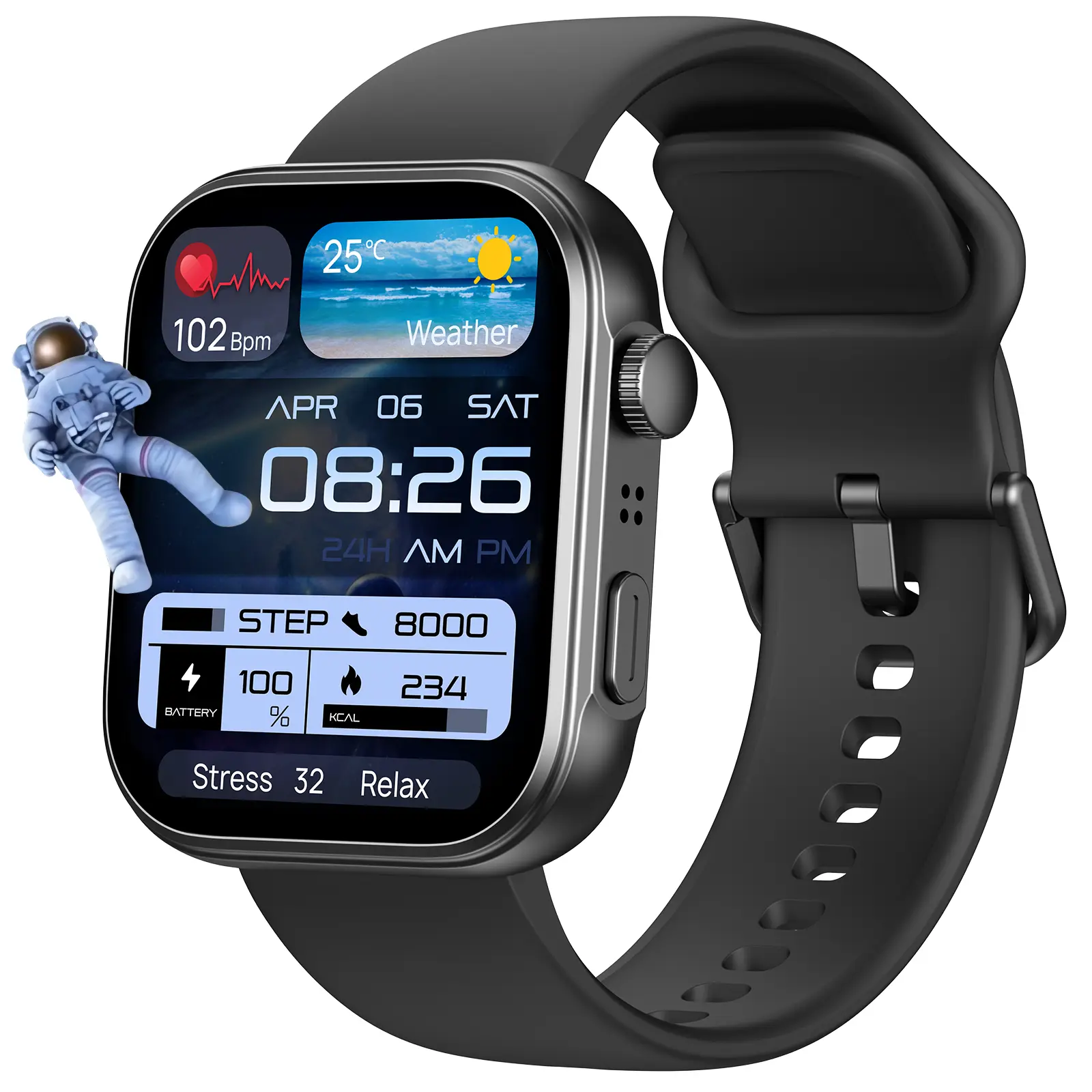 TOZO-S6 Smartwatch - 1.85" AMOLED Ultra-Clear Screen, Dynamic Watch Faces, Bluetooth Call, 100+ Sports Modes Fitness Tracker for Workout, Gym, Soccer, Fishing, Golf, Heart Rate/Sleep/Oxygen Monitor, IP68 Waterproof Dustproof Wearable for Mothers' Day,soho