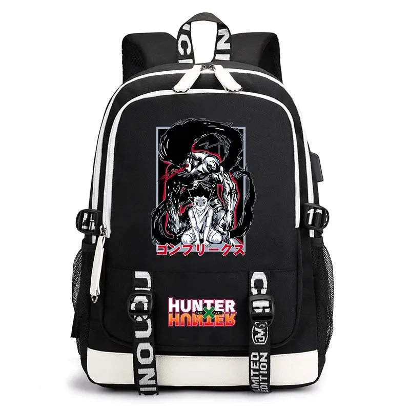 Hunter x Hunter Anime Print Student Backpack Casual Daypack for Boys Girls School Travel Lightweight
