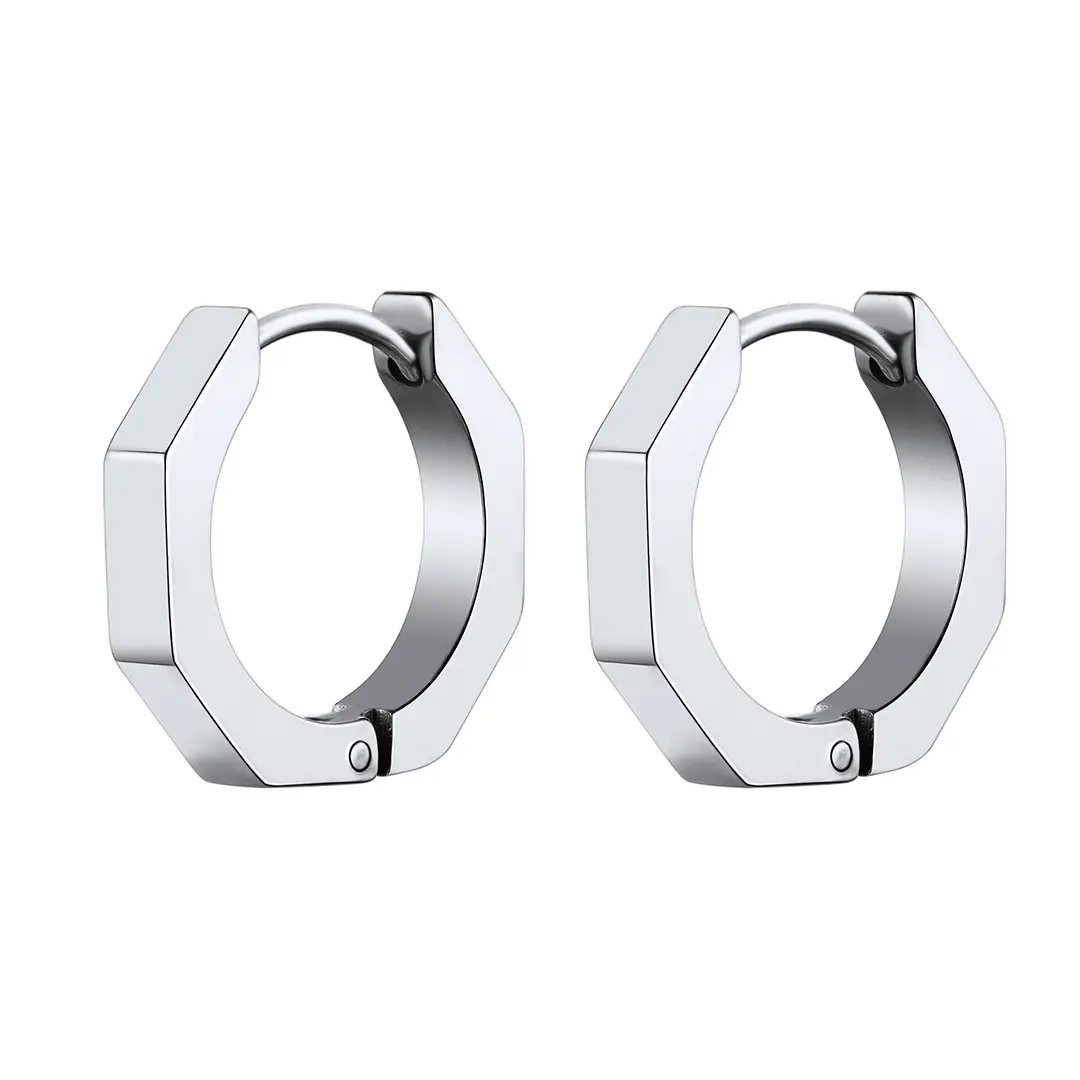 PROSTEEL Octagon Earrings Stainless Steel Punk Earring Jewelry Unisex For Men Women with Gift Box