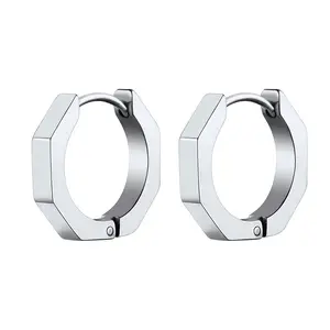 PROSTEEL Octagon Earrings Stainless Steel Punk Earring Jewelry Unisex For Men Women with Gift Box