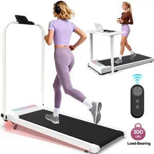 【KINMAC】300lbs Foldable Treadmill with Handle Bar & Incline 2 in 1 Upgrade Portable Under Desk Walking Pad Remote Control for Home Office Small Spaces