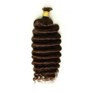 Ygwigs Double Drawn #4a Dark Brown Bulk Hair Deep Wave