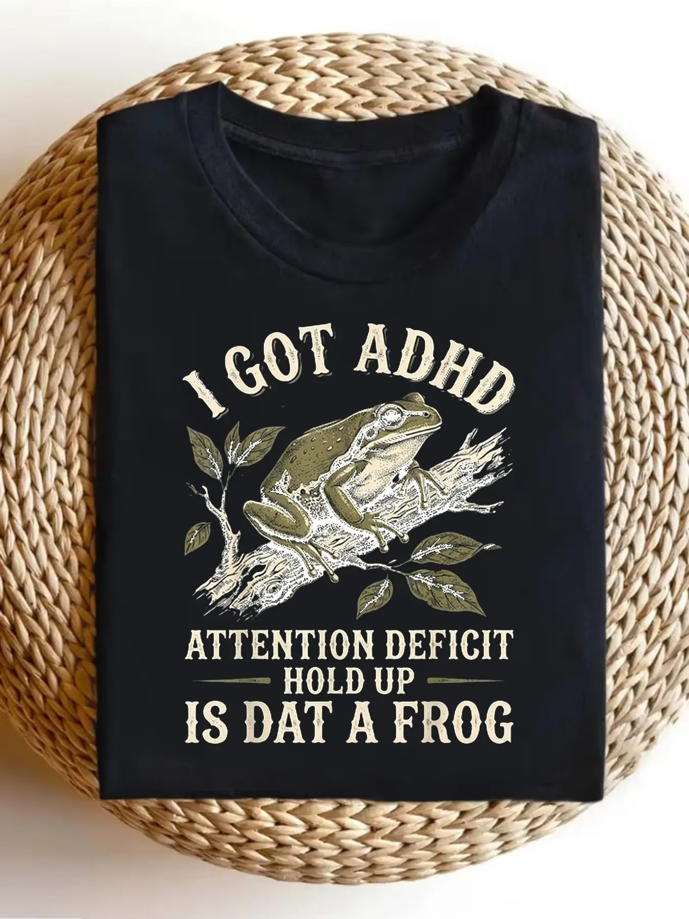 Funny Vintage Graphic Men's T-Shirt I Got ADHD Att unisex soft cotton short sleeve t shirt, vintage graphic casual tee for men women teens, perfect birthday holiday gift for camping travel gym daily street  wear