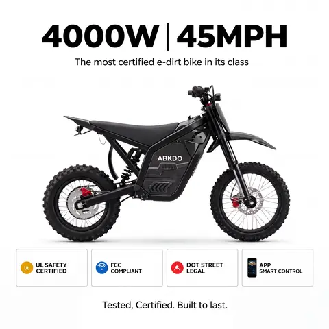 ABKDO 4000W Motor Electric bike E-Bike - 58in, 45MPH, 230Nm High Torque, Easy Wheelie, Front & Rear Hydraulic Disc Brakes, Removable 48V 30Ah Battery, 50mi Range, Suspension, Rugged for Trail Riding Youth-Adults