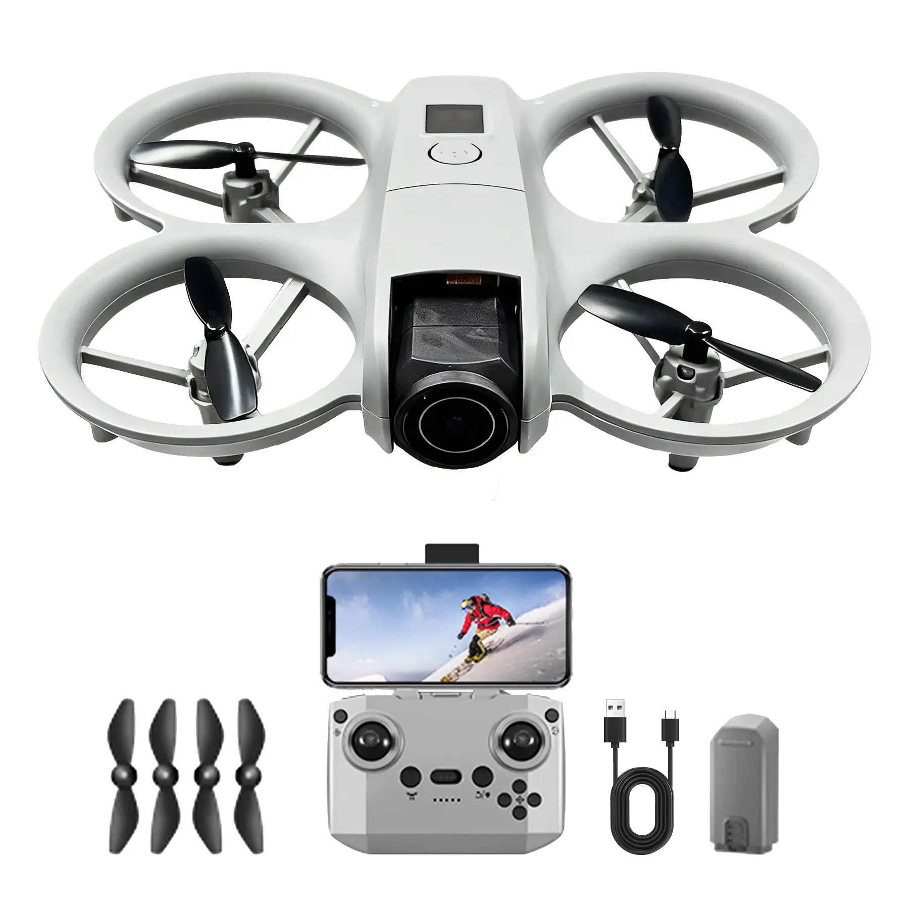 1080HD Compact Consumer Drone for  Aerial Photography - Beginner-Friendly, 1-Key Takeoff/Landing, Altitude Hold, Headless Mode, 3D Flips, Trajectory Flight, 3 Speed Modes, wifi fpv