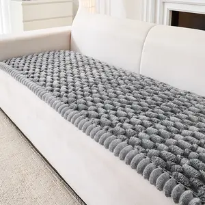 Plush Sofa Cushion Cover, Pet-Friendly Non-Slip Protector, Soft Sofa Protector, Fits Single to Multi-Seater Sofas, Home Decor Accessory