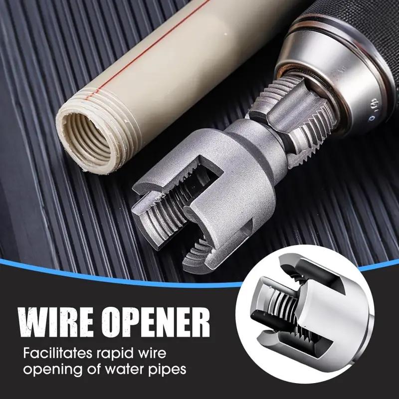 Yofidra Water Pipe Opener 1/2" Inner Hole & Outer Wire Integrated Tool for Household Pipes Manual Installation Multifunctional Wrench Adjustable Wrench