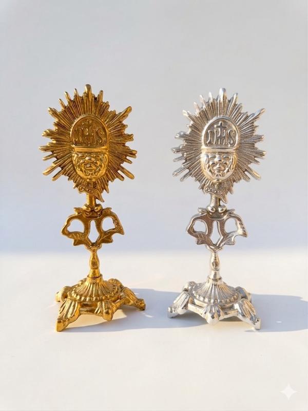 11" Aluminum Trophy Catholic Figure Gold and Silver Religious Decorative Ornament