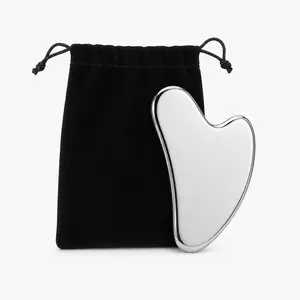 LOVEALERT Large Heart Shape Stainless Steel Gua Sha Tool for Face & Body – Skin Tightening and Lymphatic Massage Tool