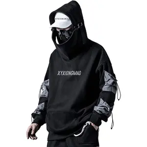 XYXIONGMAO Streetwear Techwear Hoodie Tactical Mens Black Urban Hip Hop Japanese Sweatshirt
