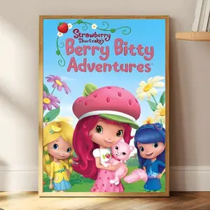 Cartoon Strawberry Shortcake Poster 1 Piece HD Waterproof Art Poster Wall art print art suitable for living room bedroom bar parlor home decor gift fade-Resistant, Non-sticky, vibrant Dly Wall print