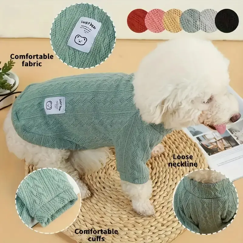 Soft Knitted Pet Clothing for Small Dogs - Adorable Dog Sweater warm pet Waterproof Breathable dog costume