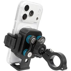 Motorcycle & Bike Phone Holder Mount with Vibration Dampener [Camera Friendly] [1-Second Lock & Release] [Aluminum Alloy Handlebar Clamp Base] for iPhone 17/16/15 Series, 4.7-7" Smartphones
