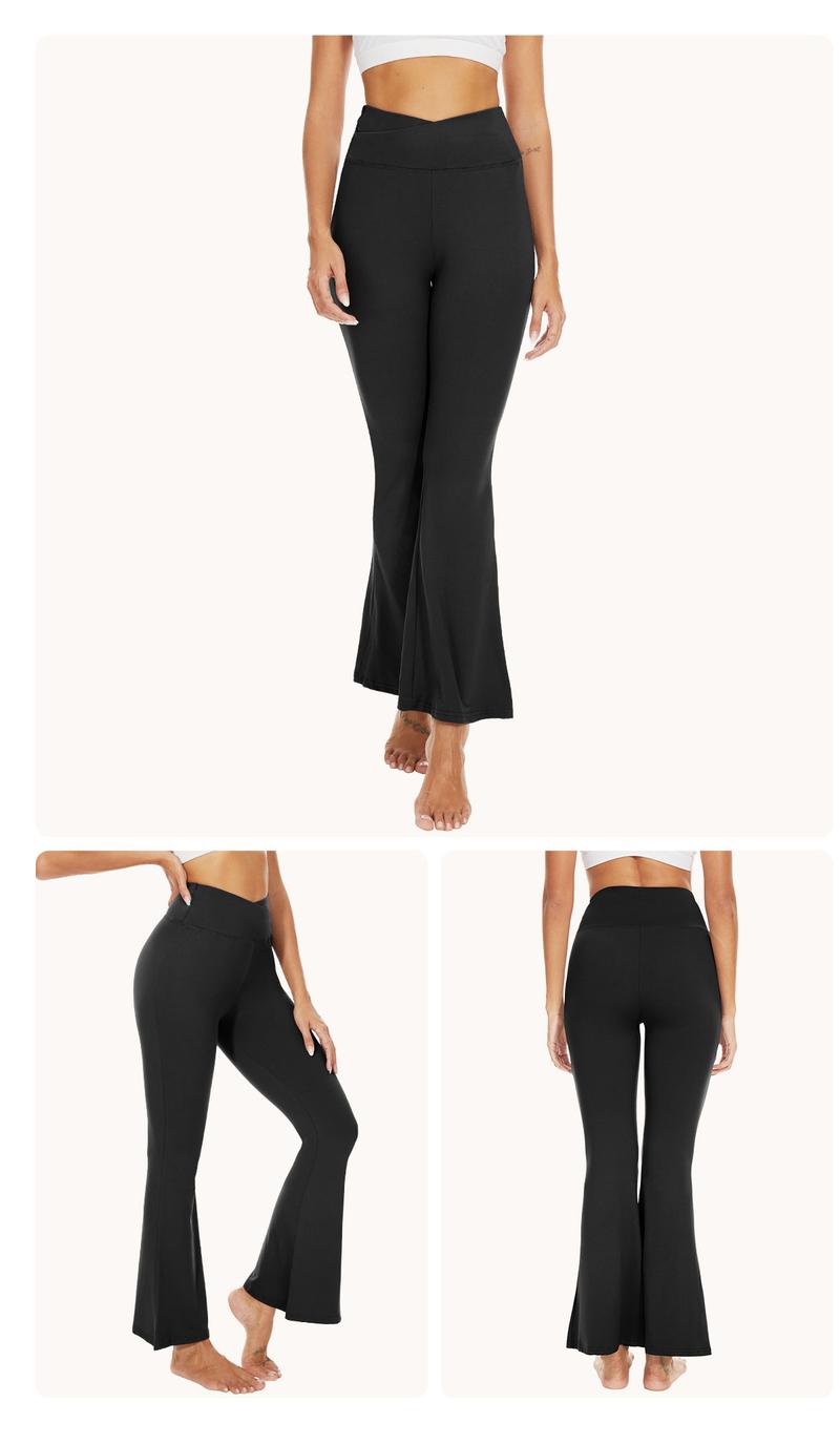 SHOWITTY Women's High Waisted 1/2 Pack Flare Leggings – Crossover Yoga Pants with Pockets Bootcut Workout & Lounge Wear #TikTokShopHolidayHaul