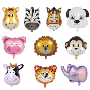 10Pcs Animal Balloons25Inch Giant Zoo Animal Balloons KitJungle Safari Animals Theme Birthday Party Decorations For Kids Gift Baby Shower Party Supplies