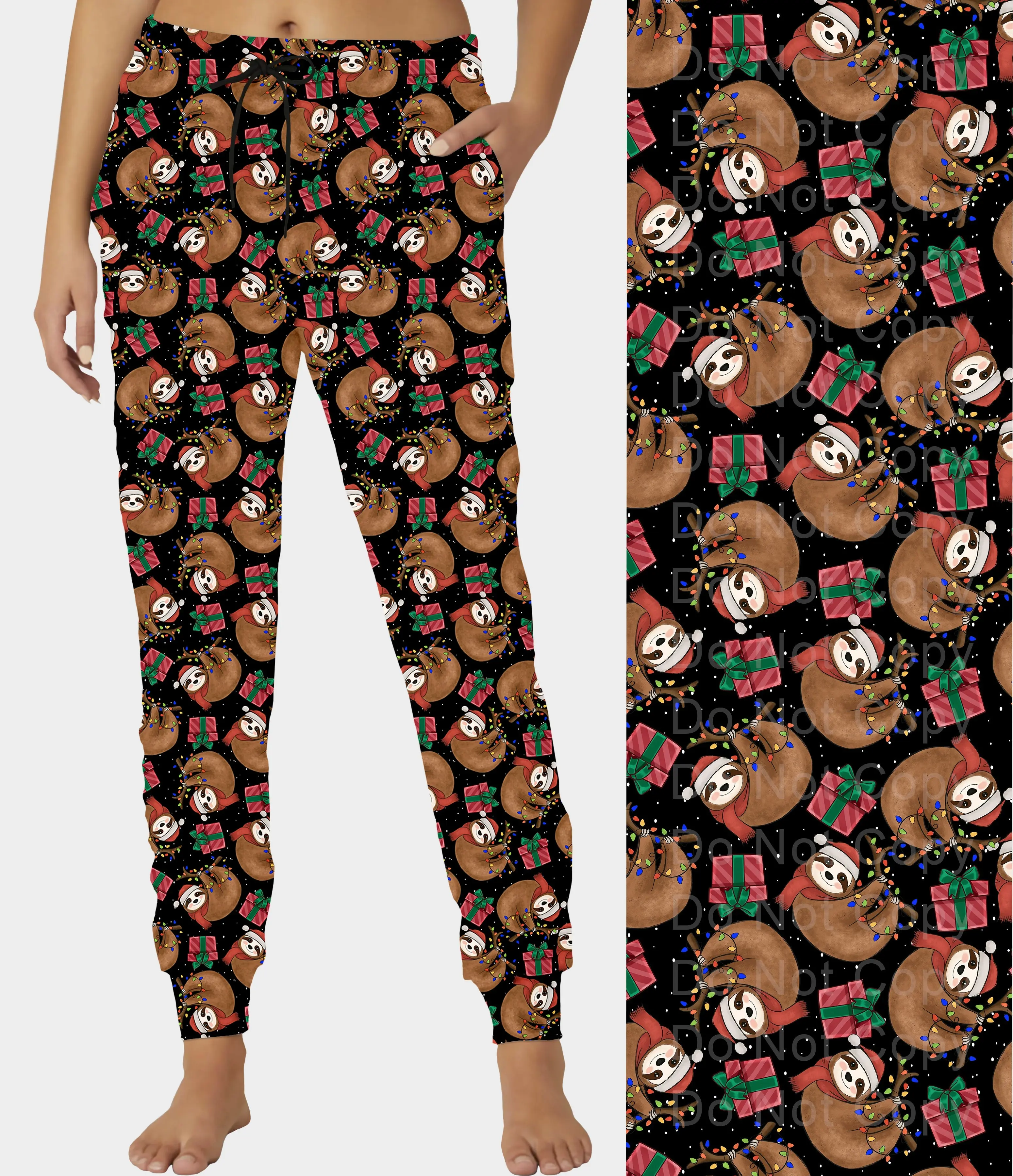 Christmas Sloth Joggers (ready to ship)