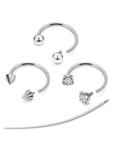 Titanium 16G Horseshoe Septum Nose Lip Rings Piercings 8/10/12mm Cartilage Helix Daith Earrings Jewelry for Women Men