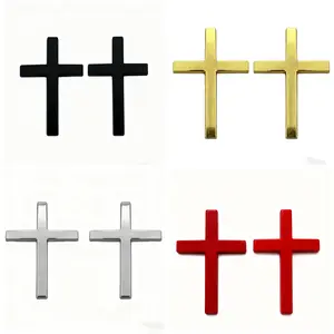 2pc Christian Cross Sticker Car Exterior Decorative Decal  Set for Motorcycle SUV Universal Fit Stylish Faith Statement Car Accessories