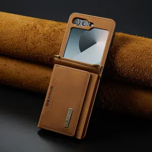 Magnetic Suction Card Wallet Design Phone Case, Fashionable Phone Protective Cover, Phone Accessories Compatible with Samsung Galaxy Z Flip 6/5/4/3, Casing