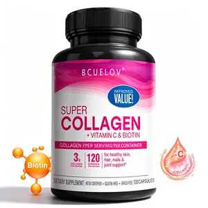 BCUELOV Super Collagen Peptides Supplement - 3g Hydrolyzed Bovine Collagen, with Vitamin C, Biotin for Health & Nutrition Support