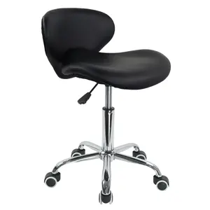 KKTONER PU Leather Swivel Ergonomic Office Chair - Low Back, Height-Adjustable, Modern Shell-Shape Seat, Rolling Wheels for Home & Office (Black) | PU Leather Chairs, Swivel Chair