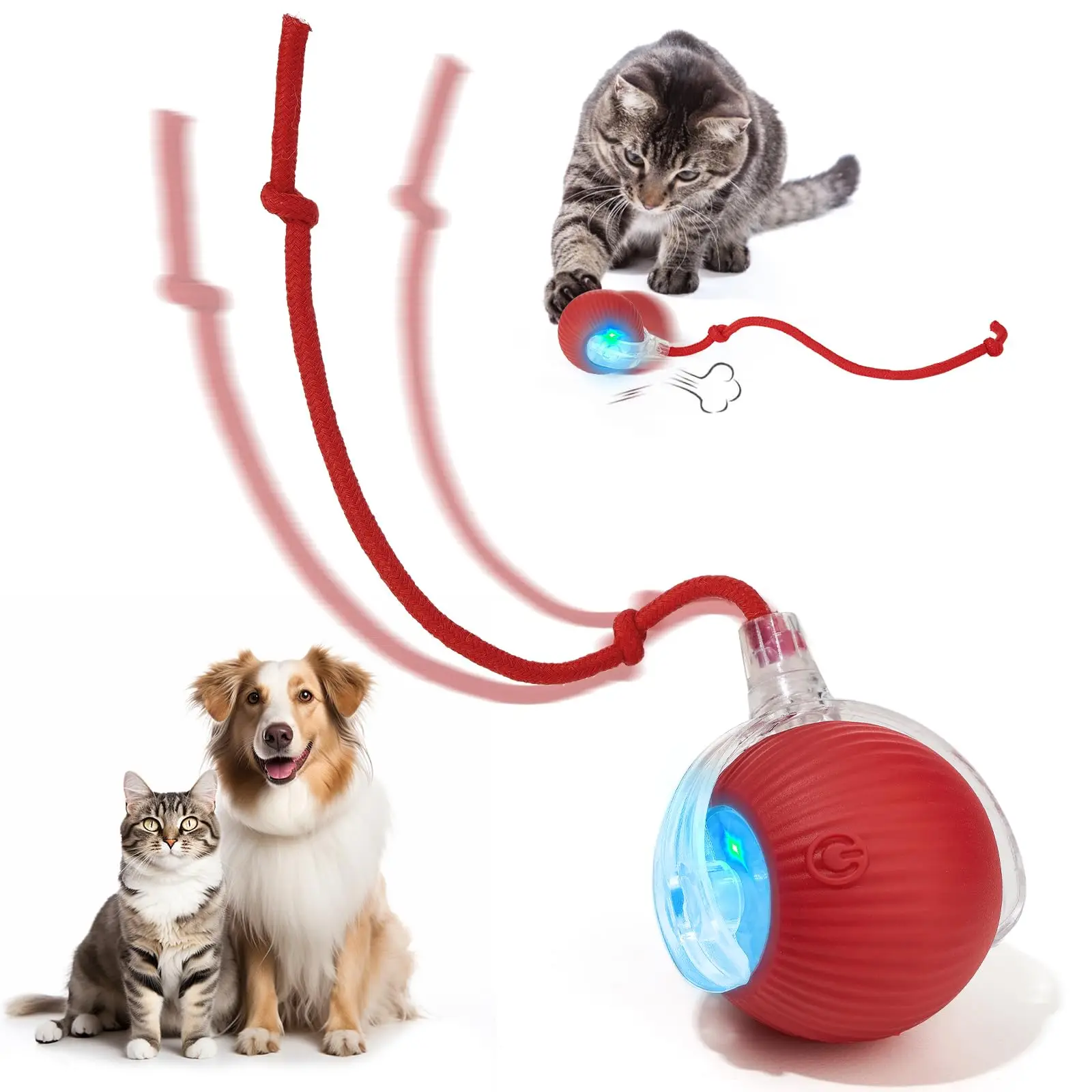 2025 New Interactive Cat Toys Balls,Automatic Moving Cat Balls, Cat Toys for Bored Indoor Cats kitty healthy teeth laser pointer ideal gift edible acc