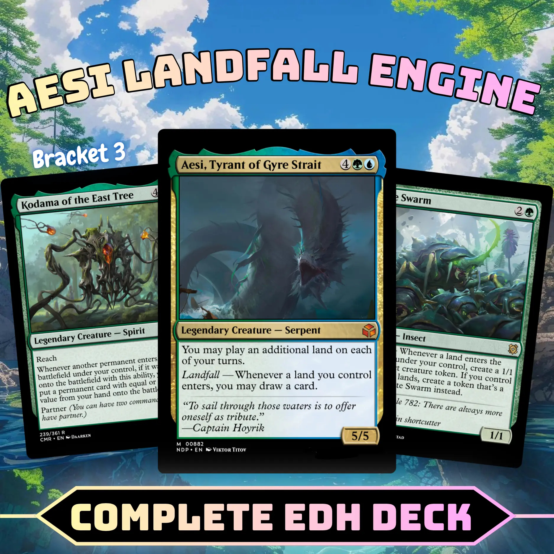 Aesi Landfall Engine Commander Style Deck | 100 Cards + Tokens | Custom Proxy Cards