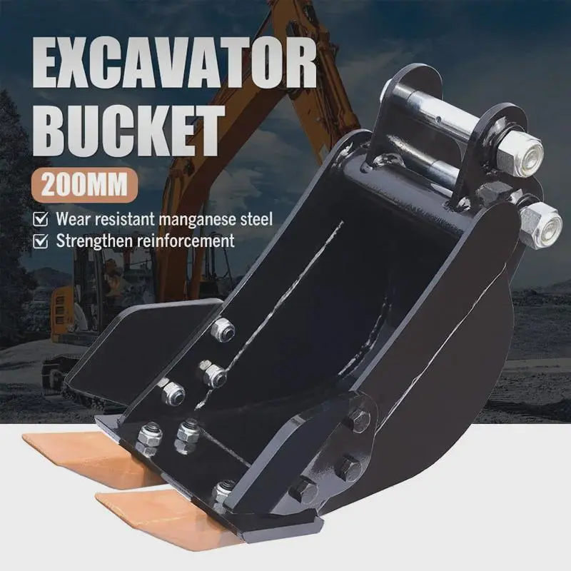 Mini Attachments 200mm/7.87in Alloy Steel Bucket Teeth Strong Wear-Resistant for 5 Construction Farm Work Ditching Dredging