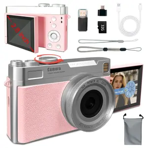 4K Digital Camera, Portable Vintage CCD Camera for Students, 4K Recording, Side-Flip Screen, Rotary Dial Control, 2.8" HD Screen, 27 Filter Effects Digital Camera, Back-to-school, birthday,  Valentine's Day gifts