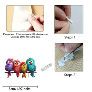 1 creative acrylic brooch, colorful bird brooch for men's and women's suit brooch, sweater scarf coat accessory for fashion cute standing head to head