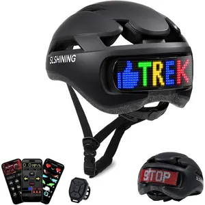 Smart Bike Helmet with 360° High Visibility LED Display, Lightweight Adjustable Bicycle Helmet with Turn Signals, APP Controlled Helmet, Safety Cycling Helmet for Adults Youth Men Women, Mountain Bike Head Protection