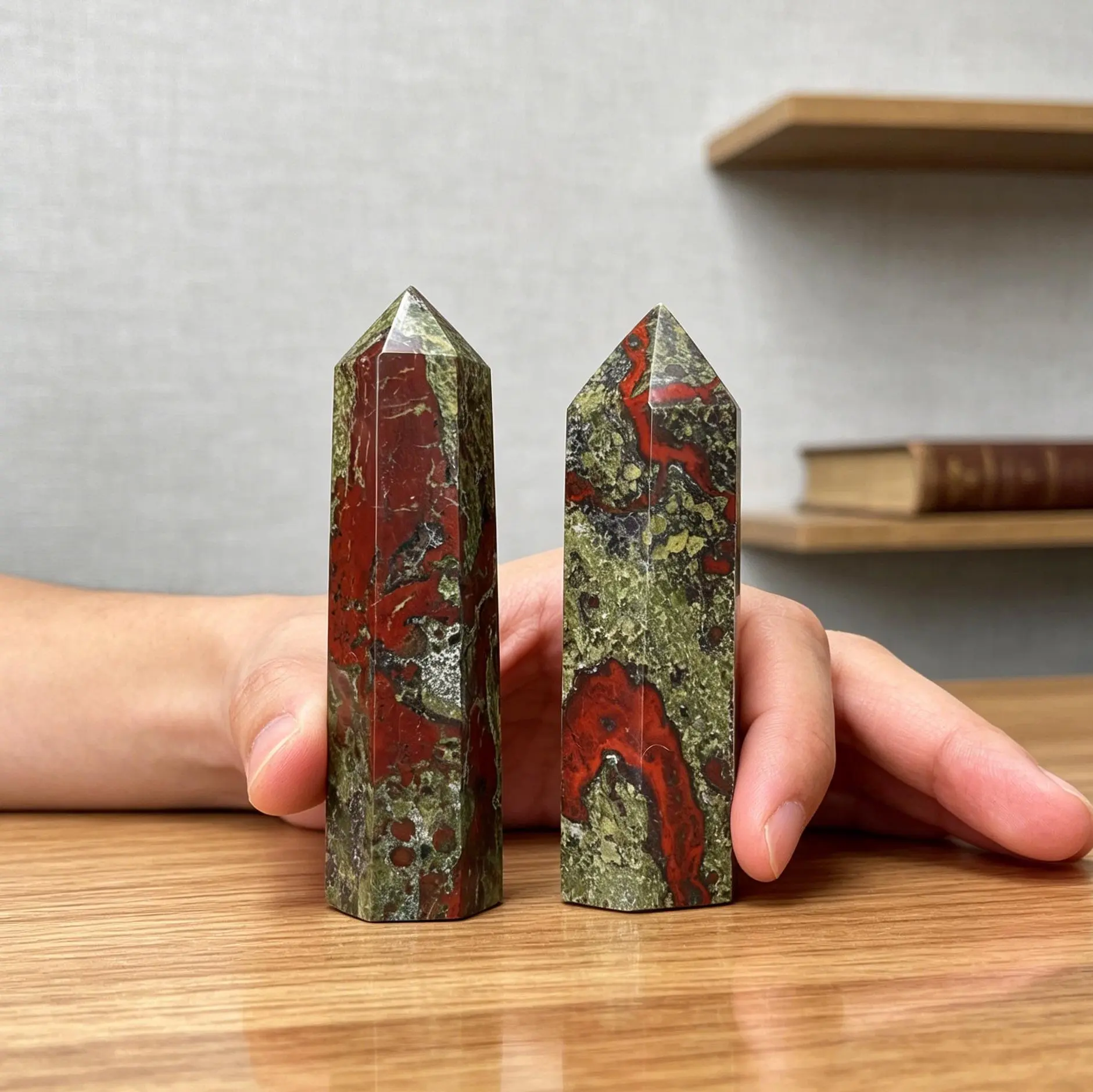 Natural Dragon's Blood Stone Obelisk,Geological gifts, DIY,Mineral Specimen, Unique Home Decor, Ideal Gift For Crystal Collectors.Bohemian Style Unique Texture for DIY Making,Christmas,Valentine'