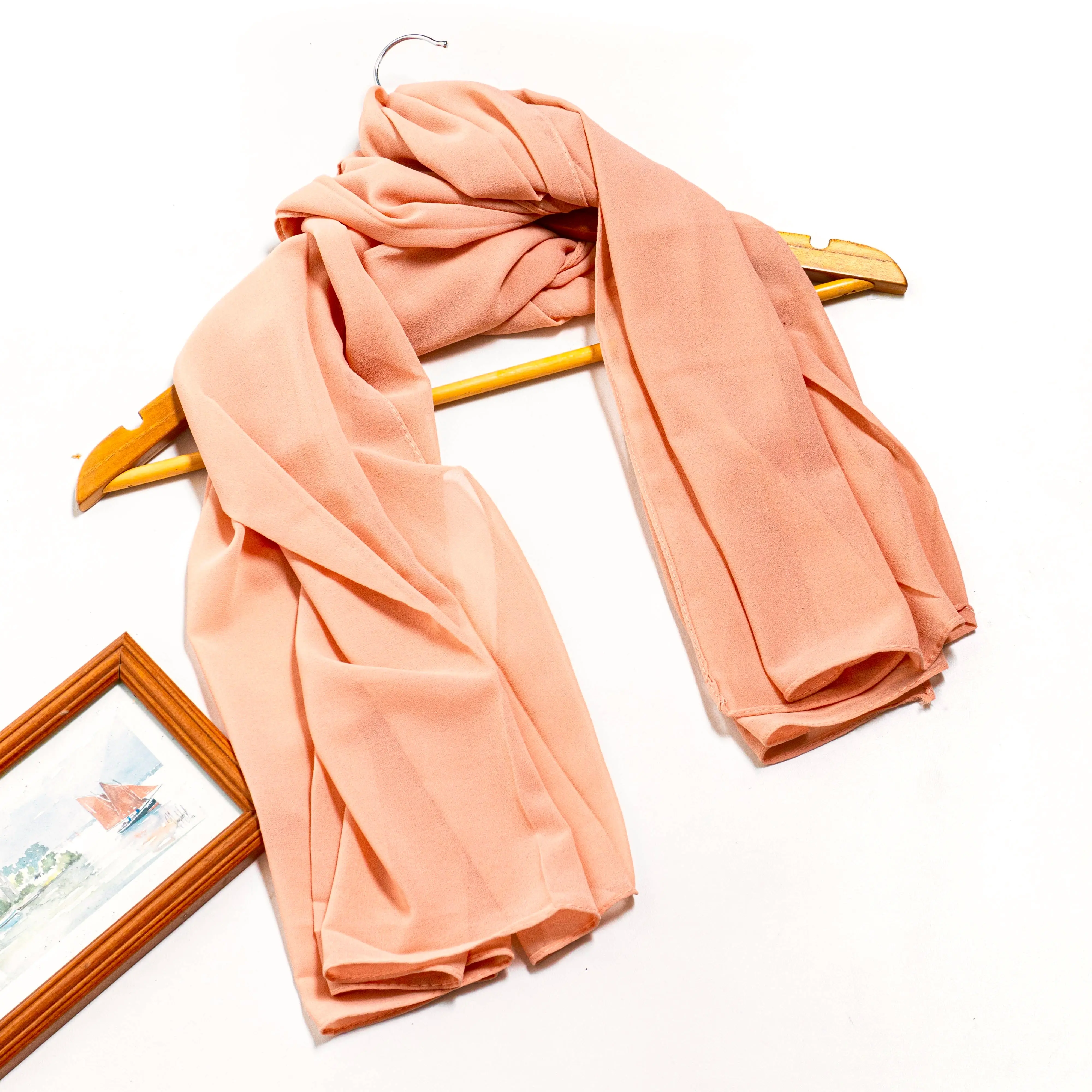 Georgette Chiffon - Peach, Soft and Lightweight Fabric, Ideal for Various Occasions, Perfect for Summer Wear