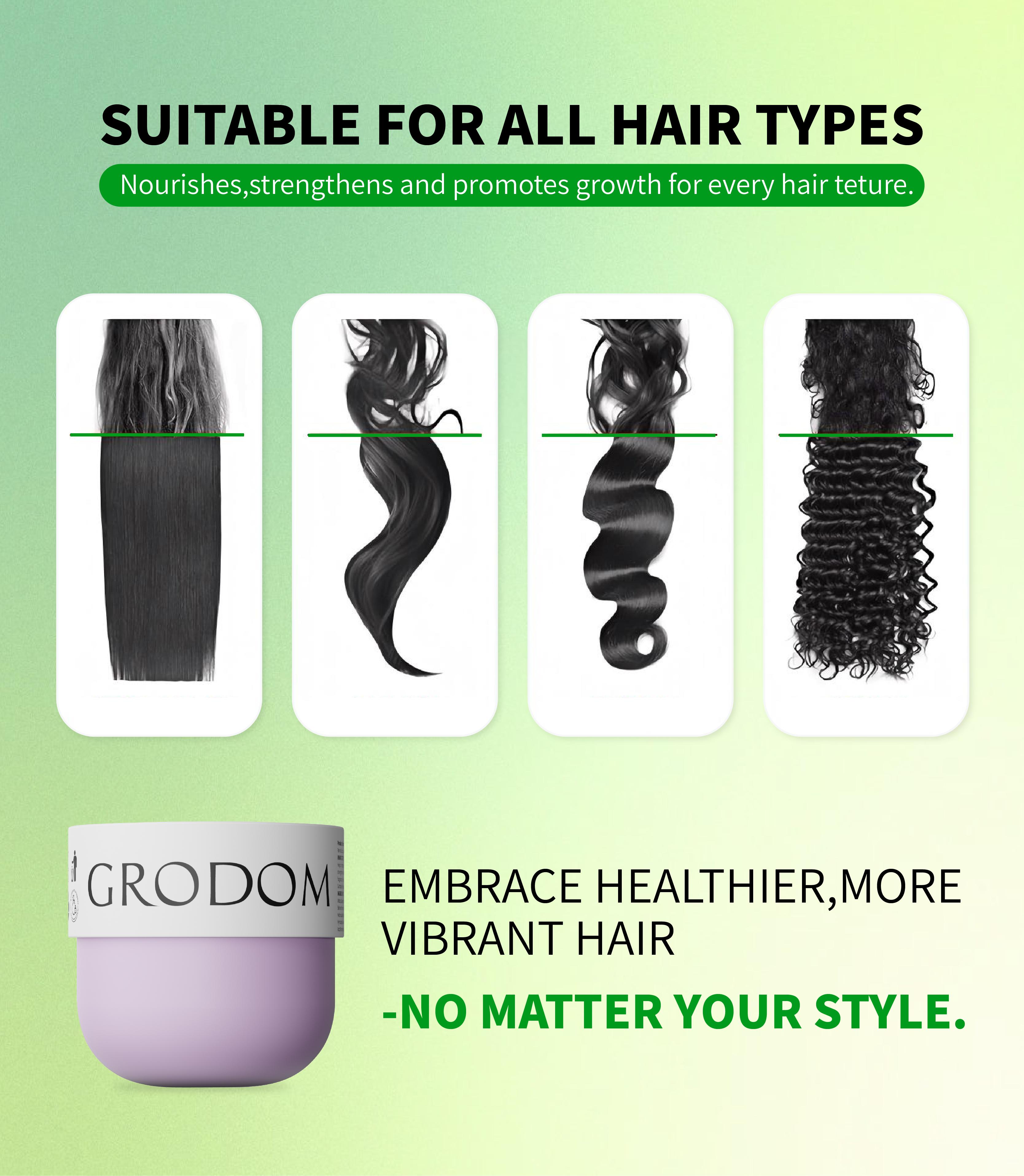 GRODOM Keratin Repair Hair Mask,Deep Conditioning Hair Treatment for Damaged Hair,Anti-Frizz Hydrating Hair Mask for Dry Curly 3A to 4C Hair,Color-Treated Hair Care,Cuticle Sealing Deep Nourishing Hair Repair,300ml