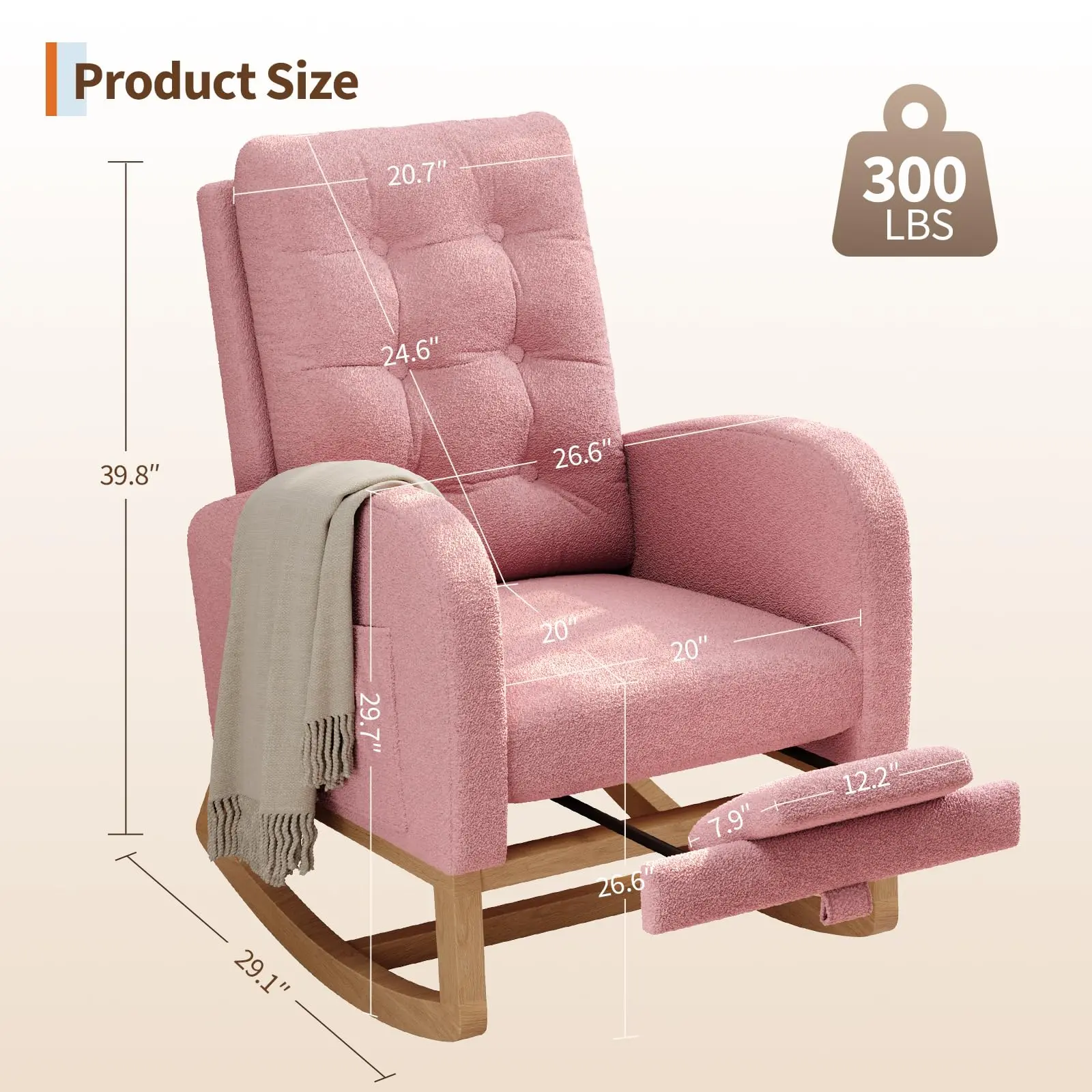 Pink lambskin with footrests