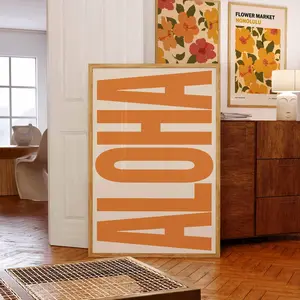 Hawaiian Wall Decor, Printable Art, Gallery Wall Art, Retro Poster, Trendy Wall Art, Typography Poster, Aloha Print, Room Decor, Unframed