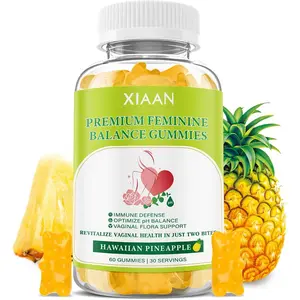 Premium Feminine Balance Gummies for Women's Immune Health, Hawaiian Pineapple Gummies Support PH Balance & Vaginal Health, Vegan, Gluten-Free, 60 Gummies
