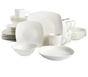 30-Piece Dinnerware Set, White, Includes 30 Assorted Plates, Bowls, Teapots, and More