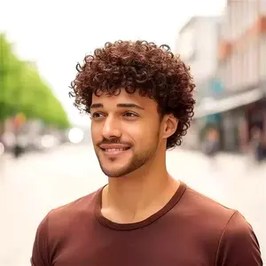 Male Fashion Synthetic Full Machine Wig - Fluffy Short Hair, Mechanized Chemical Fiber Wig Cap