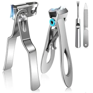 Nail Clippers for Men Thick Nails - 16MM Wide Jaw Opening Extra Large Toenail Clippers & Easy Grip 360 Degree Rotary Fingernail Clippers for Seniors Nail Cutter with Nail File Cuticle Trimmer
