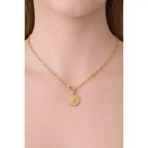 Lucia Coin Pendant On 18" Chain