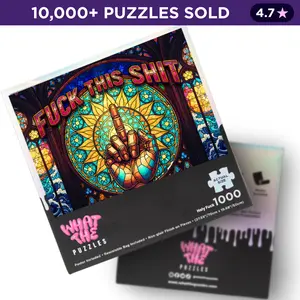 Holy Fuck What The Puzzles – Holy F*ck I 1000 Piece Jigsaw Puzzle for Adults, Premium Funny Gift, Non-Glare Puzzle with Hidden Details
