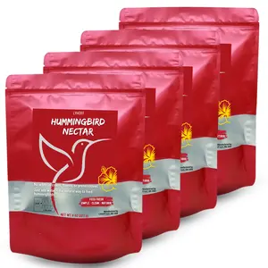 Organic Hummingbird Nectar Powder – 4-Pack (8oz Each) – Dye-Free, Preservative-Free Bird Food Mix – Natural Concentrate for Outdoor Feeders