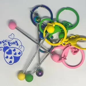 Beadable bar Keychains in Various Colors and Materials