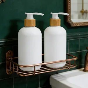 500ML Velvety Bottle with Bamboo Wood Pump, Eco-Friendly Material, Convenient Daily Use, Multi-Functional Desktop Bathroom Organizer (2pcs/set)