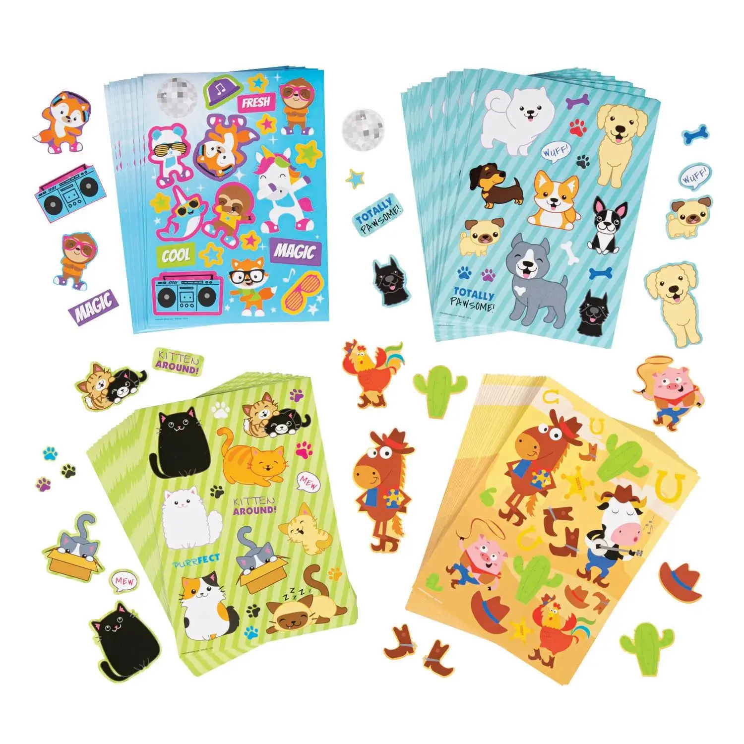 Bulk 96 Pc. Animal Sticker Sheets Assortment