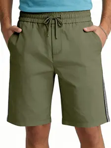 Men's Summer Striped Half-Length Shorts, Loose Drawstring Waist, Breathable Quick-Dry, Large Size Friendly, Casual Home Sport Beach